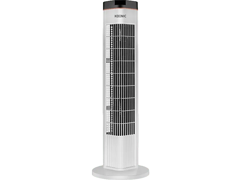 Ventilador de torre - KOENIC KTF 725025, 50W, 3 Velocidades, Temporizador, Blanco