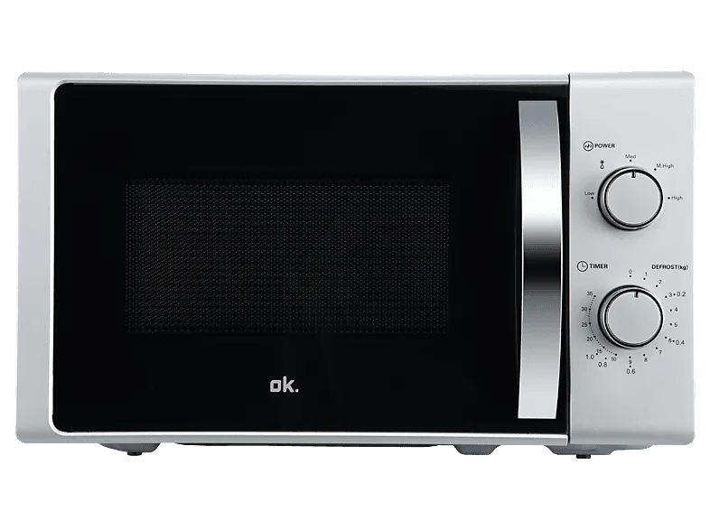 Microondas - ok. OMW 2024-3 S, 700 W, 5 Niveles de Potencia, 20l, Control Mecánico, Plata