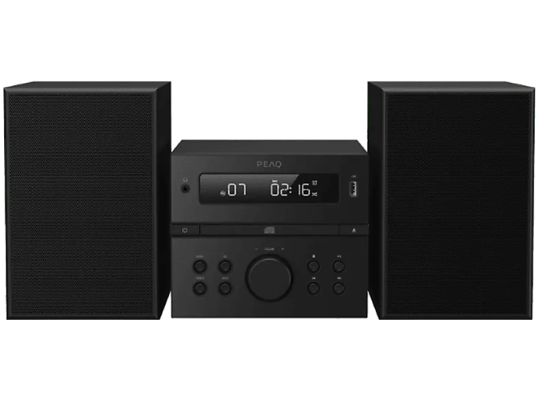 Microcadena - PEAQ PMS 350, Reproductor de CD y USB, 60 W, Negro