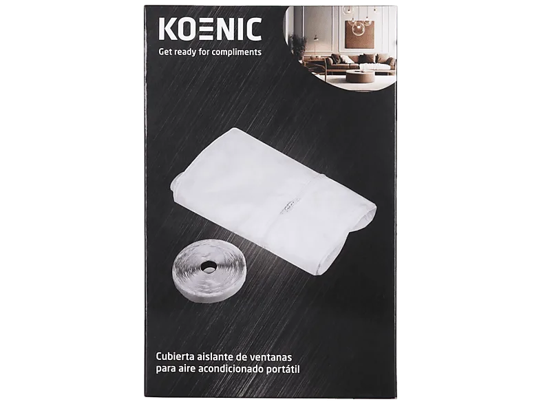 Accesorio aire acondicionado - KOENIC KWS 125, Con cremallera, Autoadherente, 4 m, Blanco