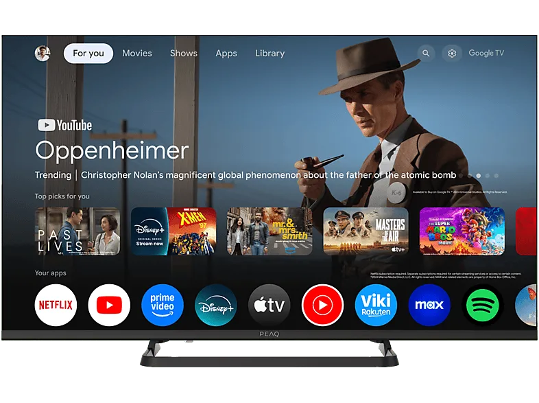 TV DLED 40" - PEAQ PTV 40GF-5025C, Full-HD, Google TV, Smart DVB-T2, HDR10, Dolby Audio, Negro