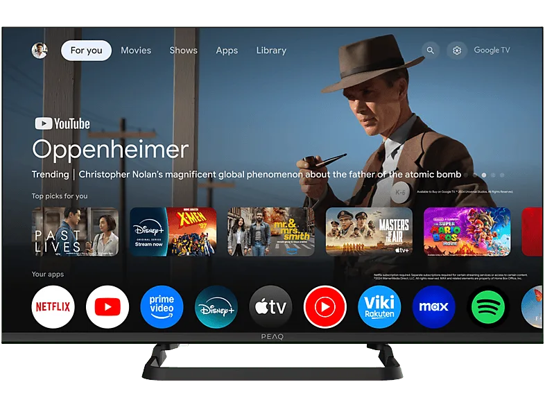 TV DLED 32" - PEAQ PTV 32GF-5025C, Full-HD, Google TV, Smart DVB-T2, HDR10, Dolby Audio, Triple Turner Negro