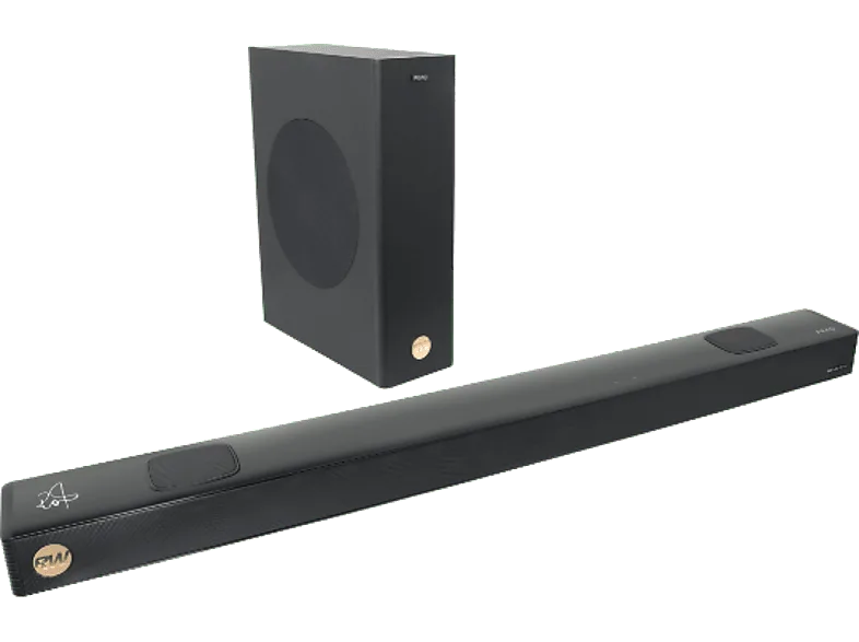 Barra de sonido - PEAQ PEB 512-RW, Bluetooth, Inalámbrico, 200W, Subwoofer, Dolby Atmos, Edición Robbie Williams, Negro