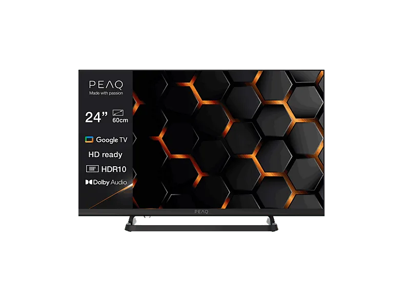 TV LED 24" - PEAQ PTV 24GH-5025C, HD Ready, Google TV, Dolby Audio, DVB-T2, Negro