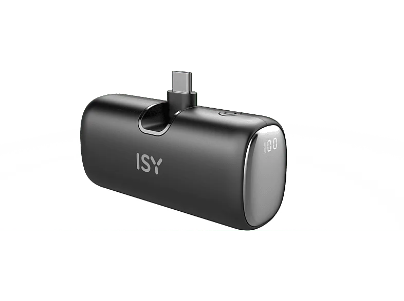 Powerbank - ISY IPP-5500, 5000 mAh, Universal, USB-C, Negro