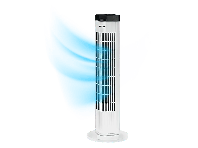 Ventilador de torre - Koenic KTF 725026 ES Tower fan, 50 W, 3 velocidades, modos, Oscilación y temporizador 1–8 h , Blanco