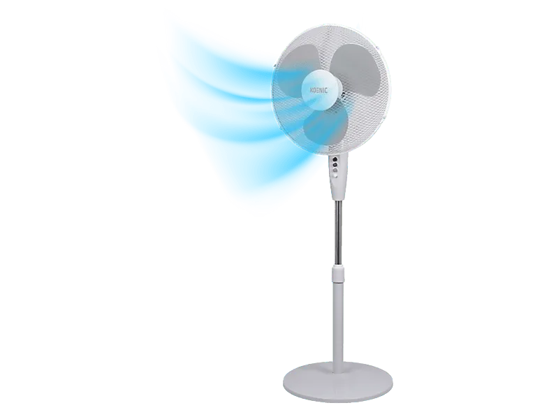 Ventilador de pie - Koenic KSF 40326 ES W Stand fan, 45 W, 4 velocidades, Oscilación, Altura regulable e inclinación ajustable, Blanco