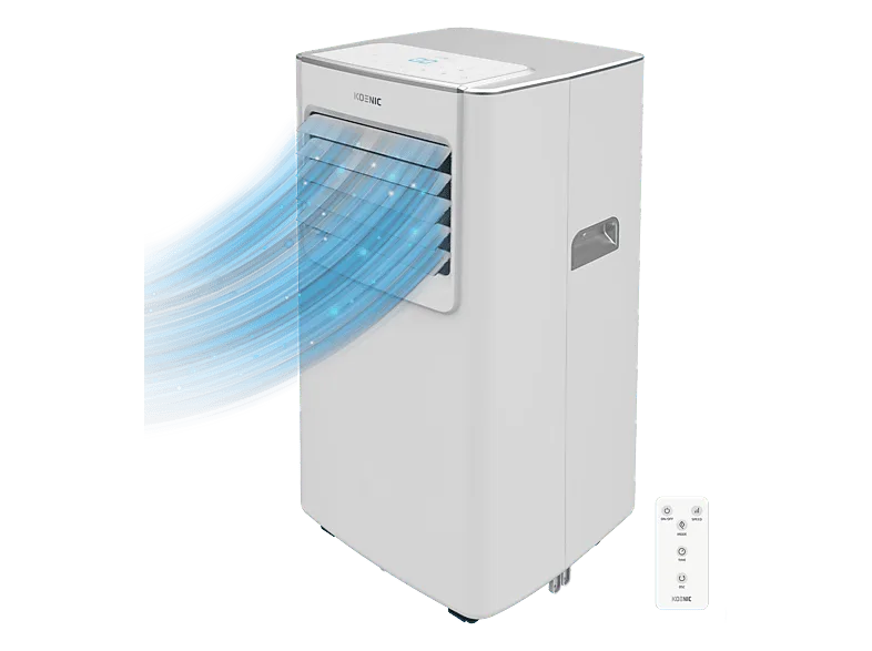 Aire acondicionado portátil - Koenic KAC 7026 W ES Mobile Air conditioner, 3 modos, 2 velocidades, Modo noche, Temporizador, Mando a distancia, Blanco