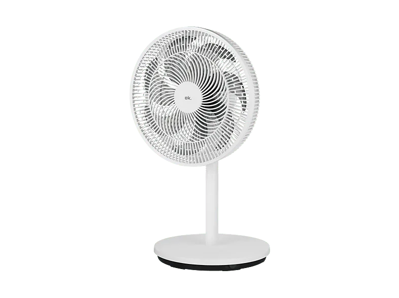Ventilador de pie - ok. OSF 354526 ES, 45W, 3 Velocidades, Pie/Mesa, Oscilación, Altura Ajustable, Blanco