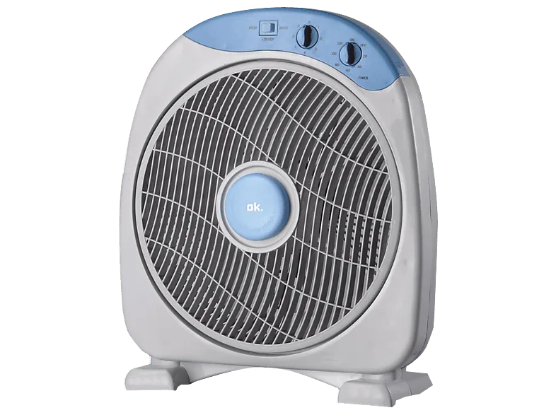 Ventilador de sobremesa - ok. OTF 303526 ES, 45W, 3 Velocidades, 5 Aspas, Temporizador 1h, Azul/Blanco