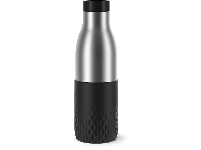 Botella - Tefal Bludrop N3110510, O,5 L, Acero Inox, Bebidas calientes 12hs, frías 24hs, Quick Press, Negro