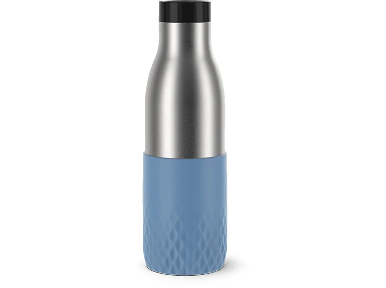 Botella - Tefal Bludrop N3110710, O,5 l, Acero Inox, Bebidas calientes 12hs, frías 24hs, Quick Press, Azul