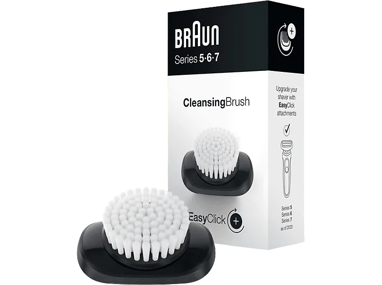 Cepillo facial - Braun, EasyClick, Accesorio Para Afeitadora Eléctrica Series 5, 6 y 7, Negro