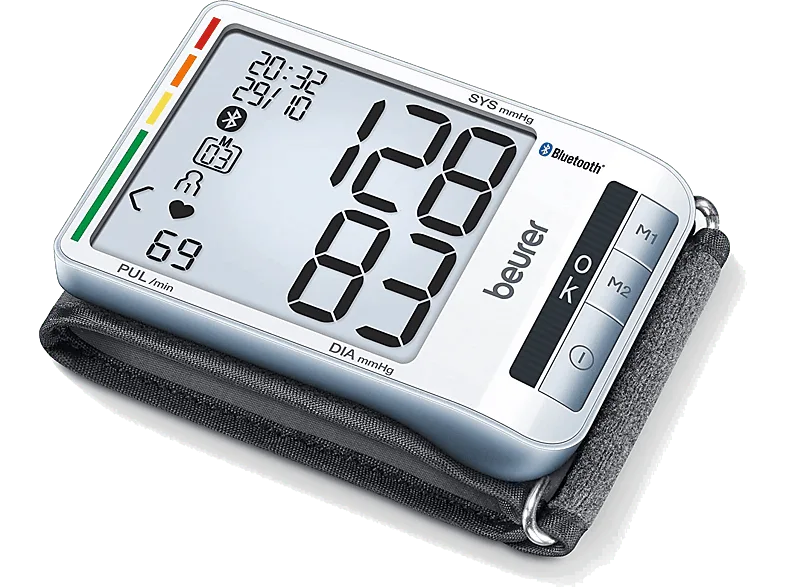 Tensiómetro - Beurer BC 85, Pantalla XXL, Bluetooth, Plata