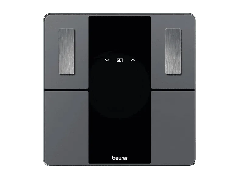 Báscula inteligente - Beurer BF 500, Carga máx. 180 kg, Pantalla con Retroiluminación, Cálculo del IMC, Negro