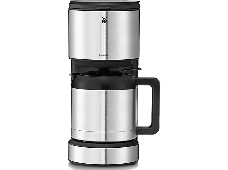 Cafetera de goteo - WMF Stelio Aroma, 1000 W, 1 L, 8 Tazas, Recipiente térmico, Apagado automático, Indicador nivel agua, Cromargan Acero Inoxidable