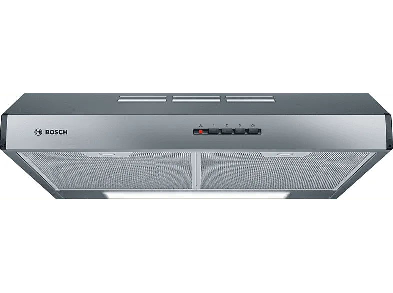 Campana convencional - Bosch DUL63CC55, 3 velocidades, 350 m³/h, Filtros antigrasa, 60 cm, Inox