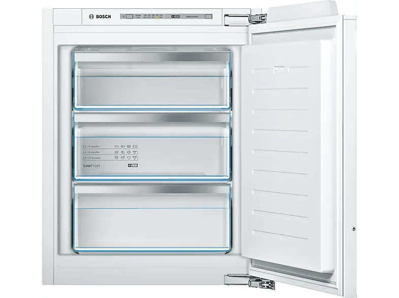 Congelador bajo encimera - Bosch GIV11AFE0, 72 l, 71.2 cm, Low Frost, 3 cajones, Blanco