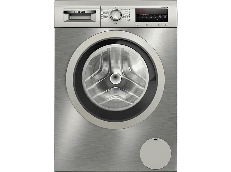 Lavadora carga frontal - Bosch WUU28T8XES, 8 kg, 1.400 rpm, 15 programas, Inox (imagen 1 de 3)