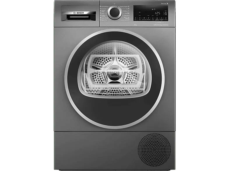Secadora bomba de calor - Bosch WQG245DRES, 9 kg, 14 Programas, AutoDry, Función antiarrugas, Gris-hierro fundido