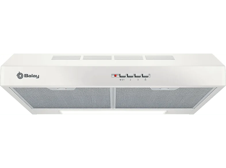 Campana convencional - Balay 3BH263MB, 3 velocidades, 350 m³/h, 60 cm, Iluminación LED, Blanco