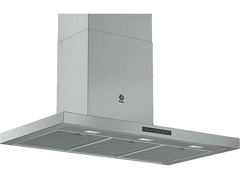 Campana decorativa - Balay 3BC997GX, 440 m3/h, 4 velocidades, 55 dB, A+, Inox