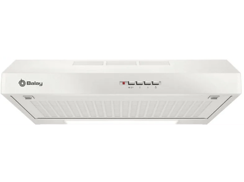 Campana - Balay 3BH262MBX, De techo, 250 m3/h, 3 velocidades, 68 dB, 60 cm, D, Blanco