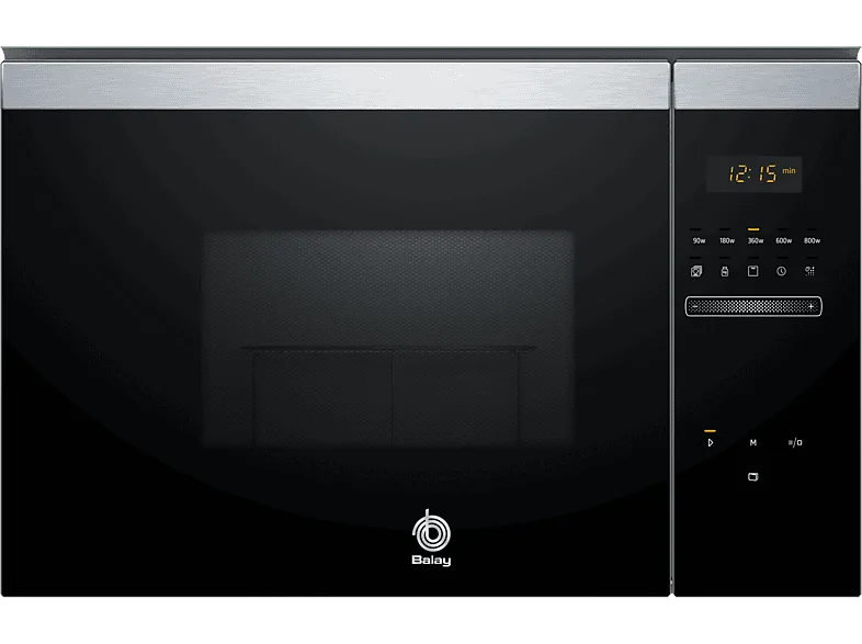 Microondas - Balay 3CG4172X2, 800 W, Integrable, 5 potencias, 20 L, Acero inoxidable