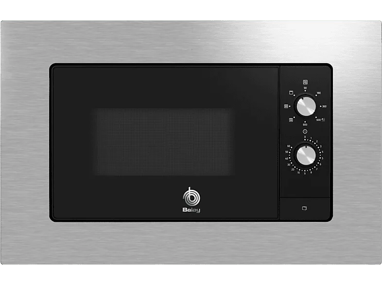 Microondas integrable - Balay 3CG6112X3, Potencia 800W, 5 niveles, 20 L, Función Grill, Asistente de limpieza con agua, Inox