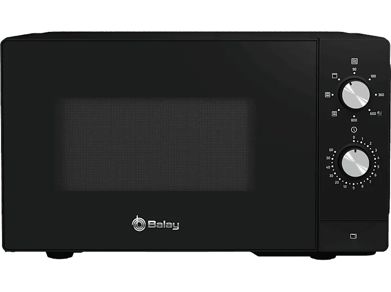 Microondas con grill - Balay 3WG3112X2, 1270 W, 5 potencias, 20 l, Negro
