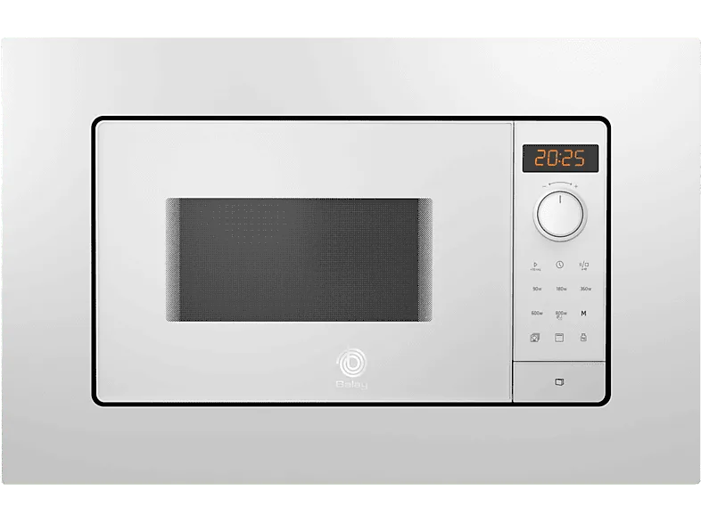 Microondas integrable - Balay 3CG6142B4, 800W, 5 niveles, Limpieza hidrolítica, Control deslizante, 20 l, Blanco