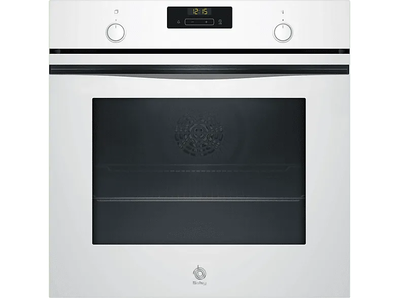 Horno - Balay 3HB5159B4, Serie Cristal, Multifunción, Hidrolítica, 71 l, Función Freidora de Aire, Aire Caliente 3D Profesional, 60 cm, Cristal Blanco