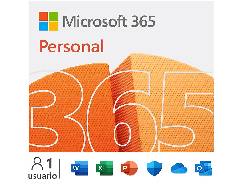 Microsoft 365 Personal, 12 meses, 1 persona, Aplicaciones Premium de Office, 1TB almacenamiento, para PC/Mac/Android/iOs (Código descarga)