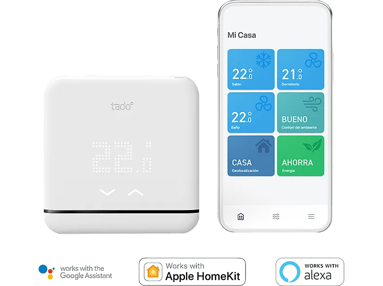 Controlador de aire acondicionado - Tadoº V3+, Táctil, LED, Infrarrojos, Blanco