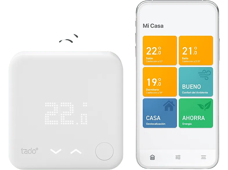 Termostato - Tado° Starter Kit V3 +, Conexión inalámbrica, iOS y Android, Amazon Alexa, Apple HomeKit, Blanco