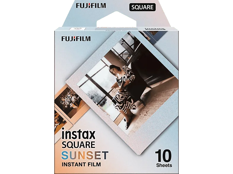 Película fotográfica - Fujifilm Square Sunset, 10 unidades, 86x72 mm, Cámaras e impresoras Instax