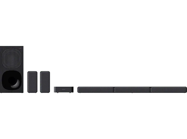 Barra de sonido - Sony HTS40R.CEL, Surround 5.1, Subwoofer, Altavoces traseros inalámbricos, HDMI, Bluetooth, 600 W, Negro
