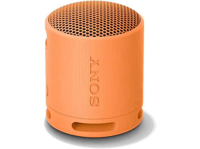 Altavoz inalámbrico - Sony SRS-XB100, Bluetooth, Portátil, Compacto y potente, 16 horas, Resistente al agua polvo IP67, Ecológico, Naranja