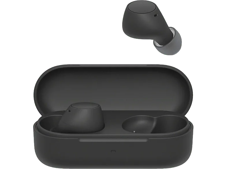 Auriculares True Wireless - Sony WFC510B, Ligeros, Bluetooth, iOS, Android, Multipunto, Sonido ambiente, Spotify Tap, Carga rápida, 22h, IPX4, Negro – Negro