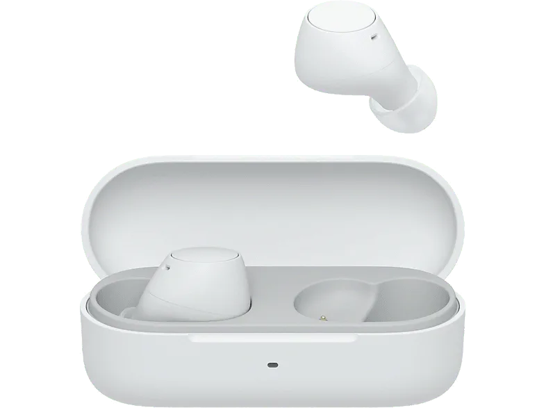 Auriculares True Wireless - Sony WFC510W, Ligeros, Bluetooth, iOS, Android, Multipunto, Sonido ambiente, Spotify Tap, Carga rápida, 22h, IPX4, Blanco