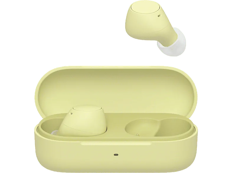 Auriculares True Wireless - Sony WFC510Y, Ligeros, Bluetooth, iOS, Android, Multipunto, Sonido ambiente, Spotify Tap, Carga rápida, 22h, IPX4,Amarillo