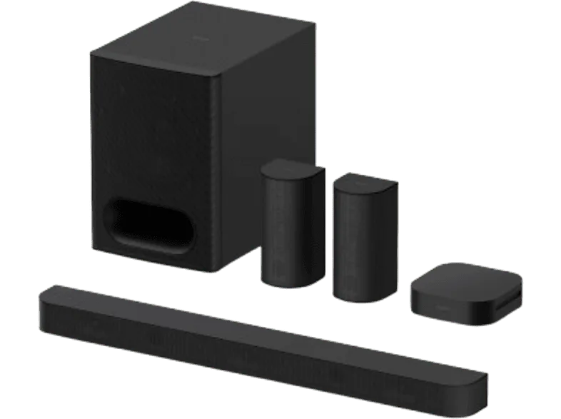 Barra de sonido - Sony BRAVIA Theatre System 6 (HTS60), 5.1 surround, 1000W, Altavoces traseros, Subwoofer, Dolby Atmos, AI Voice Zoom 3, DSEE