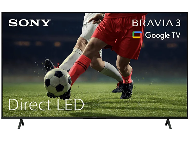 TV LED 50" - Sony Bravia 3, Direct LED, 4K HDR Processor X1 con IA, Smart (Google TV), TDT HD, DVB-T2, Dolby Atmos/Vision, Chromecast, Eco, 50S35