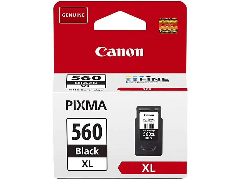 Cartucho de tinta - Canon PG-560XL 3712C001, Hasta 400 hojas, Tamaño XL, Negro (imagen 1 de 3)