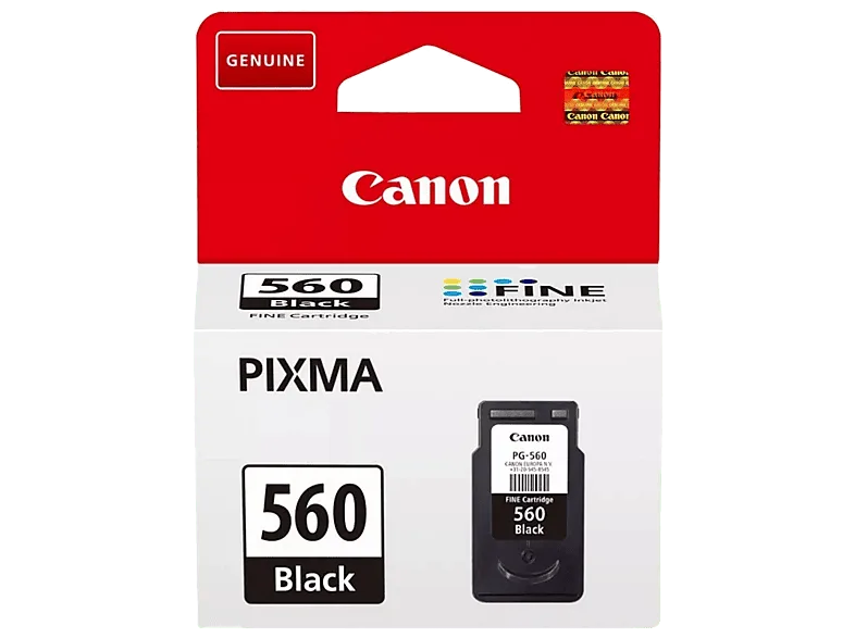 Cartucho de tinta - Canon CRG PG-560, Imprime hasta 180 páginas A4, 7,5 ml, Negro