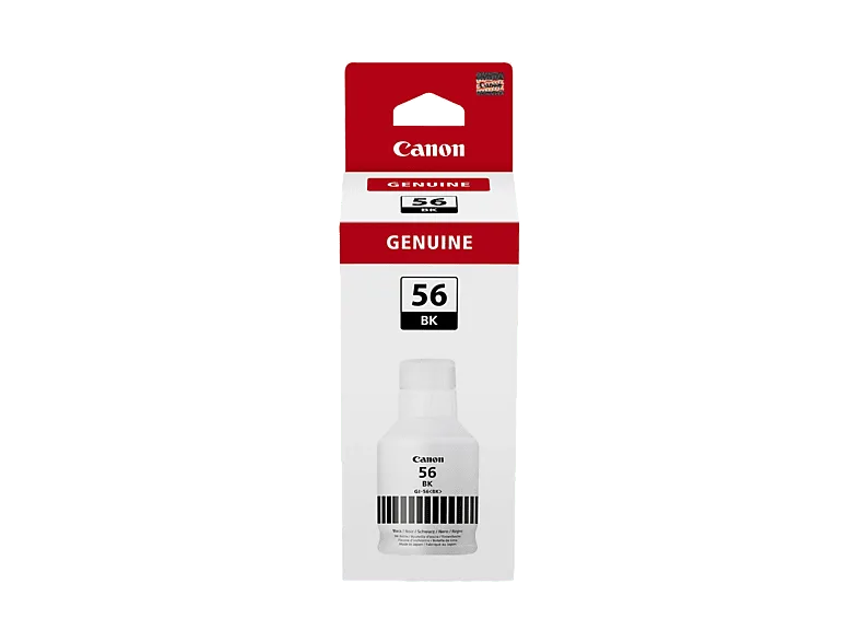 Botella de tinta - Canon GI-56PGBK, 6000 páginas Impresión, Negro