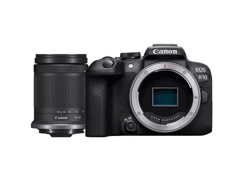 Cámara EVIL - Canon EOS R10 + Objetivo RF-S 18-150mm f/3.5-6.3 IS STM, 24.2 megapixel, Wi-Fi, Negro