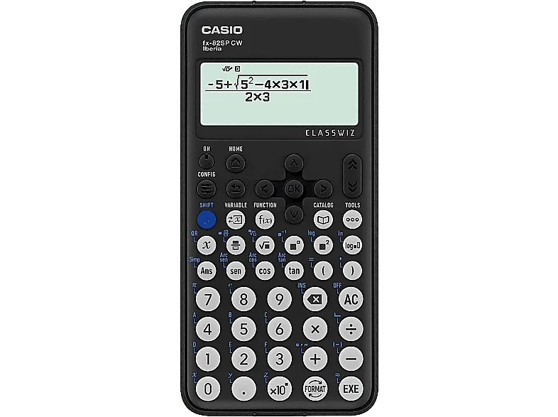 Calculadora científica - Casio FX-82SPCW, Más de 300 funciones, Unidades ángulo, Pantalla LCD, Negro