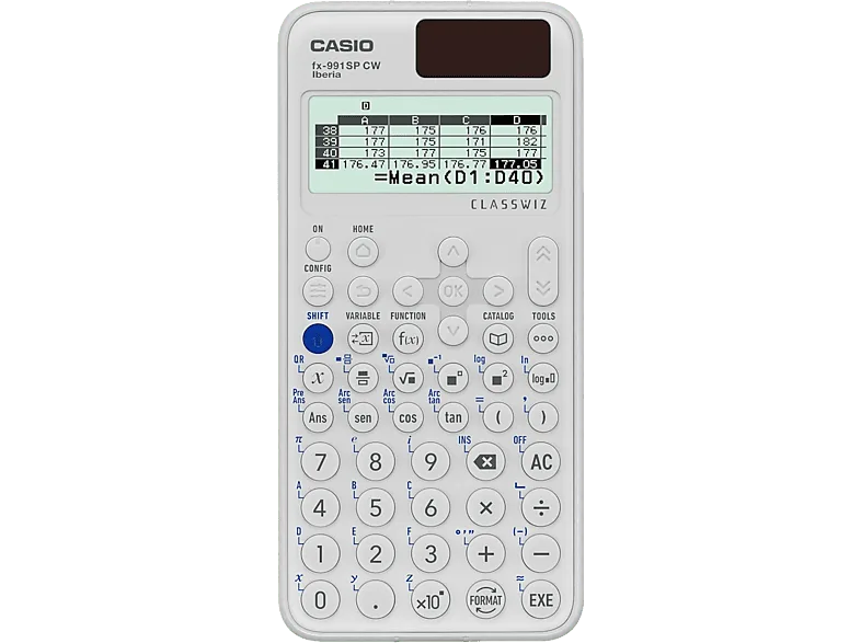 Calculadora científica - Casio FX-991SPCW, Más de 570 funciones, Pantalla alta resolución, 5 idiomas, Blanco