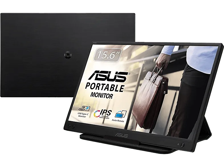 Monitor - Asus MB166C, 15.6", Full-HD, 50/60 Hz, 1 USB-C, Ultradelgado, Negro